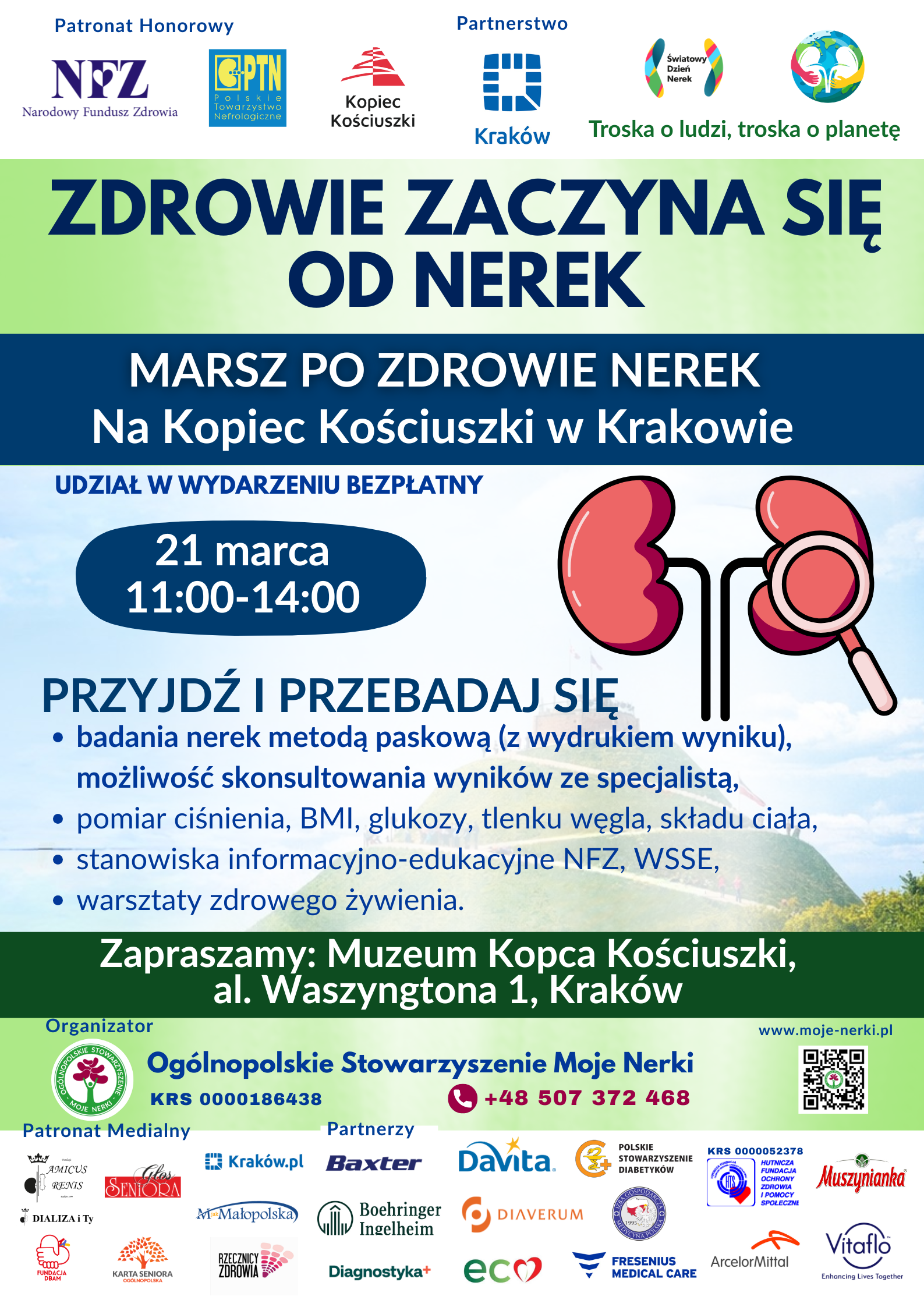Baner: Bezpłatne badania profilaktyczne nerek w Krakowie