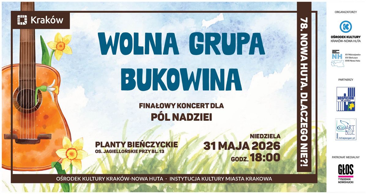 Baner: Wolna Grupa Bukowina – koncert dla Pól Nadziei