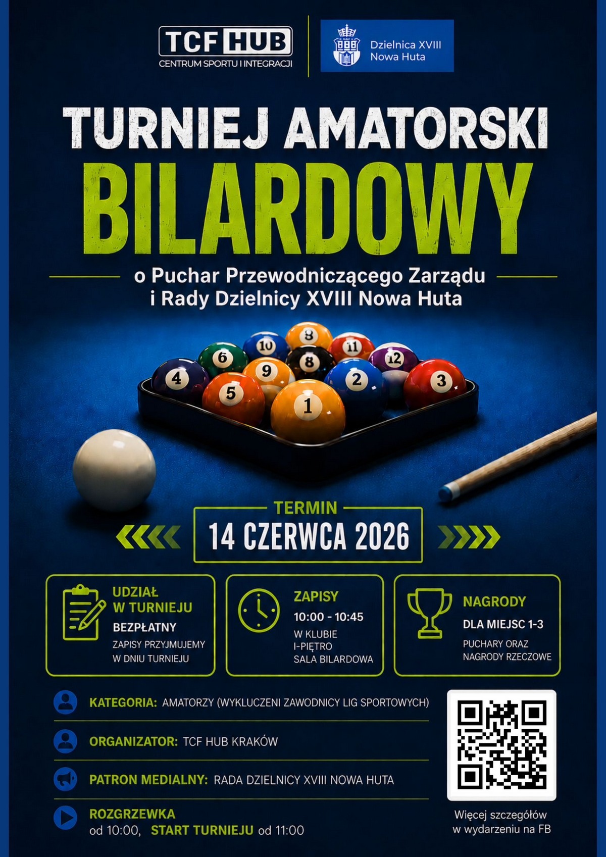 Plakat: Amatorski Turniej Bilardowy