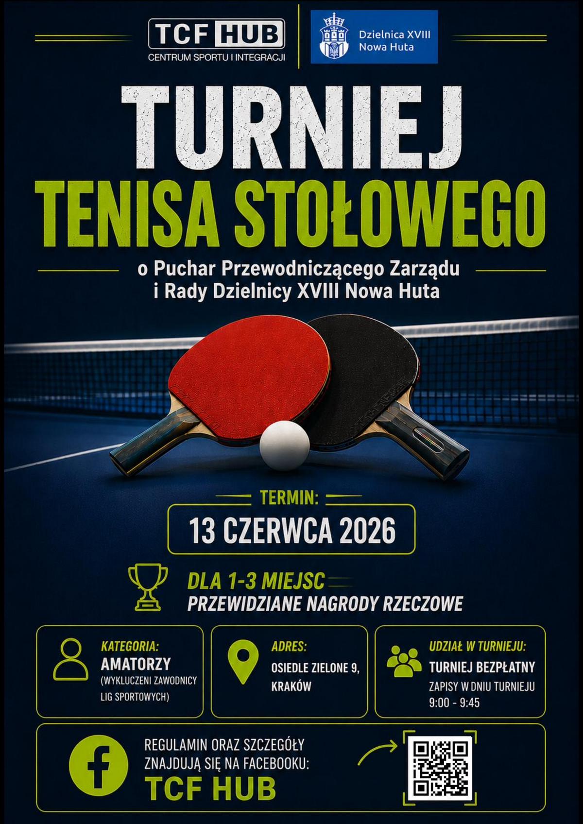 Plakat: Amatorski Turniej Tenisa Stołowego