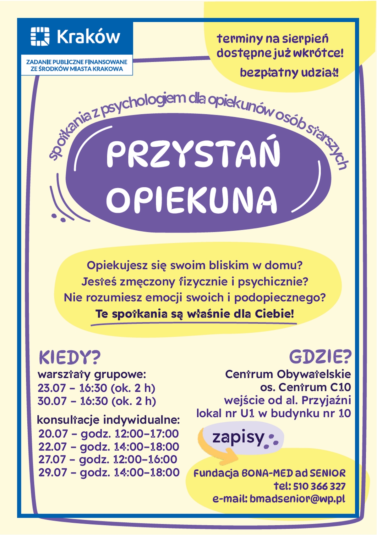 Plakat: Przystań opiekuna