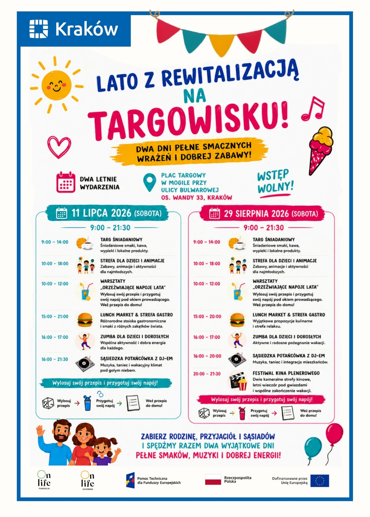 Plakat: Lato z Rewitalizacją na targowisku
