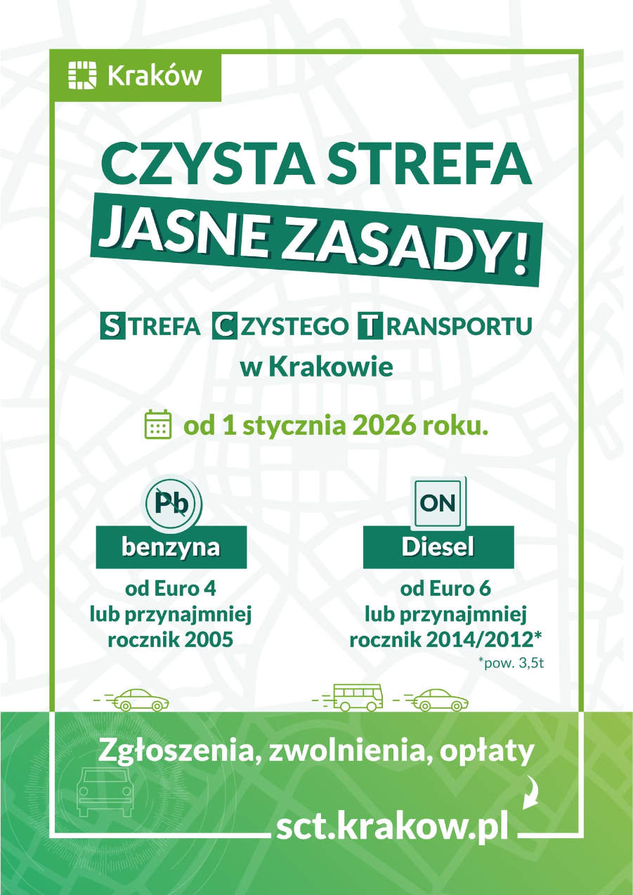 Rusza system obsługi Strefy Czystego Transportu. SCT startuje 1 stycznia 2026 r. - punkty informacyjne już działają!